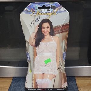 Dreamgirl Sheer White Lace Lingerie Set